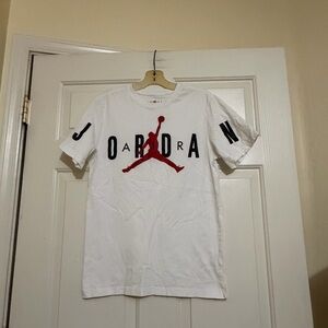 Nike Men's Jordan Air Stretch T-Shirt Short Sleeve Crew White Red Size S Small